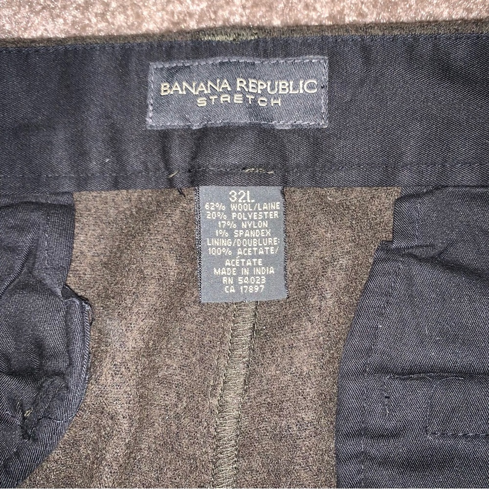 Banana Republic stretch wool men’s trousers Sz32L brown wool with pockets - Picture 8 of 9
